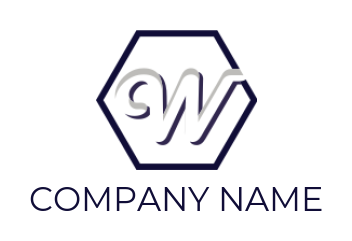 Letter W logo image inside polygon shape