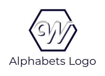 Letter W logo image inside polygon shape