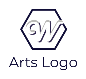 Letter W logo image inside polygon shape