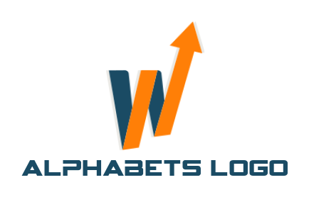 design a Letter W logo merged with arrow