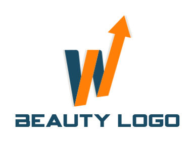 design a Letter W logo merged with arrow
