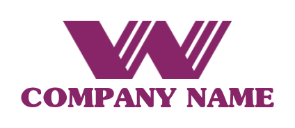 Design a Letter W logo merged with lines