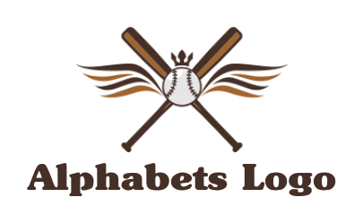 alphabet logo baseball bats forming Letter X