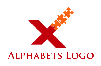 Make a Letter X logo merged with puzzles 