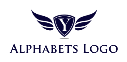 Design a Letter Y logo inside shield with wings