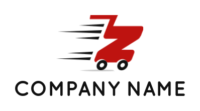 Unique logo of Letter Z forming Shopping Cart Shape