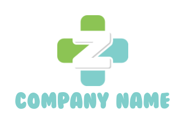 Letter Z incorporated with medical sign logo icon