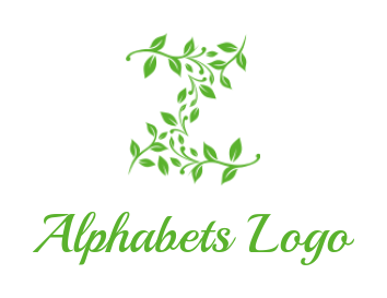 Make a Letter Z logo made of leaf vines