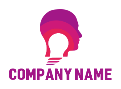 Advertising logo light bulb in human head
