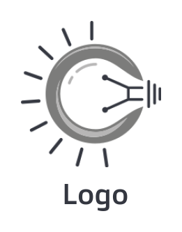 Generate a Letter C logo light bulb rising inside C 