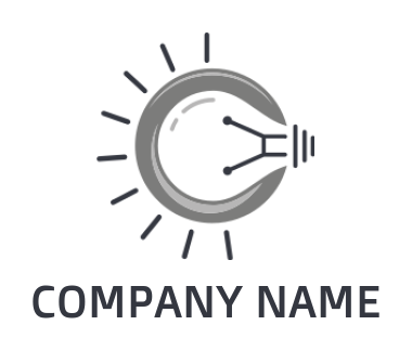 Generate a Letter C logo light bulb rising inside C 