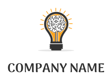 consulting logo maker lighted bulb with brain
