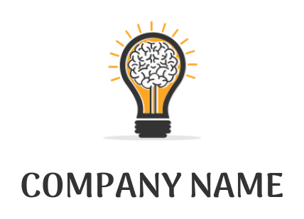 consulting logo maker lighted bulb with brain - logodesign.net