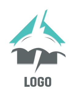 insurance logo bolt through umbrella over house