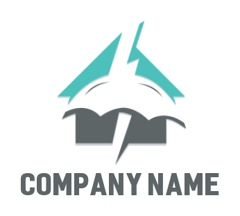 insurance logo bolt through umbrella over house