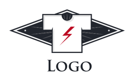 lightening bolt in t-shirt emblem 