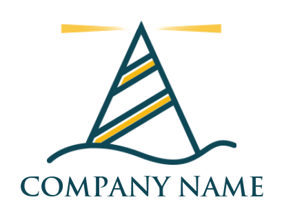 Letter A logo lighthouse waves letter A
