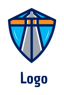 create an insurance logo lighthouse in shield
