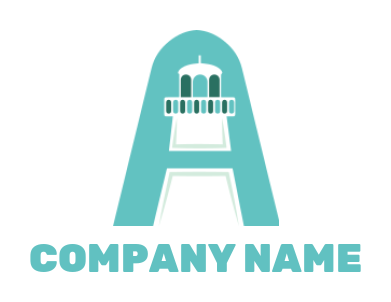 Letter A logo symbol lighthouse inside letter a - logodesign.net