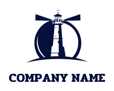 Insurance logo lighthouse with beams