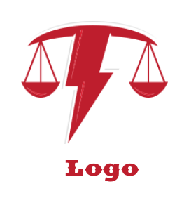 attorney logo lightning bolt scale of justice