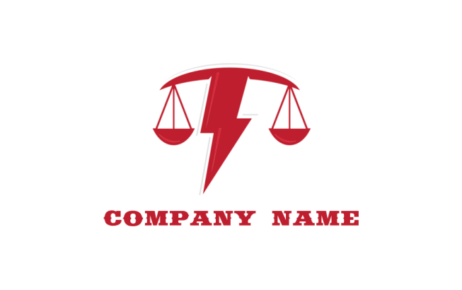 attorney logo lightning bolt scale of justice