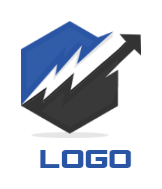 lightning bolt arrow in hexagon