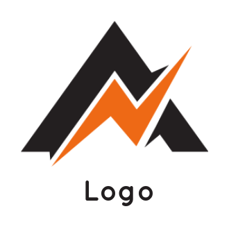 Letter A logo lightning bolt letter A