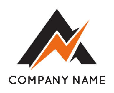 Letter A logo lightning bolt letter A