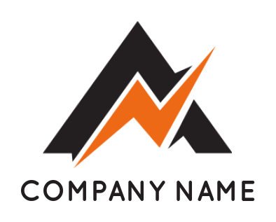 Letter A logo lightning bolt letter A