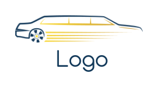 auto logo half limousine line art