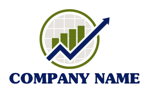 investment logo line arrow and bar graph - logodesign.net