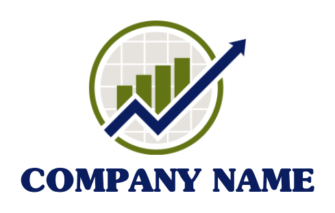 investment logo line arrow and bar graph - logodesign.net