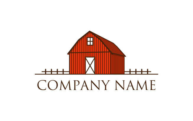 line art abstract Farmhouse logo maker