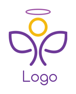 create a religious logo line art angel with halo