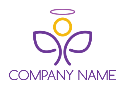 create a religious logo line art angel with halo - logodesign.net