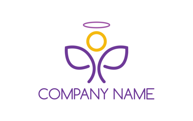 create a religious logo line art angel with halo - logodesign.net