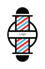 salon logo icon line art barber pole