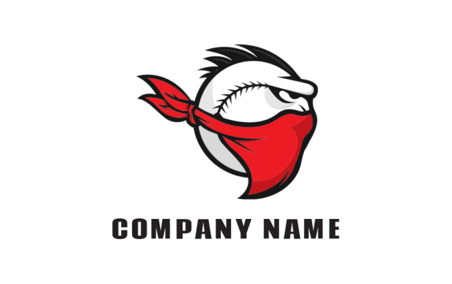 line art baseball bandit mascot logo maker