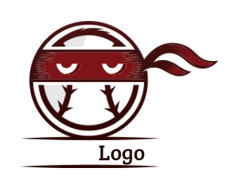 create a sports logo of line art baseball ninja