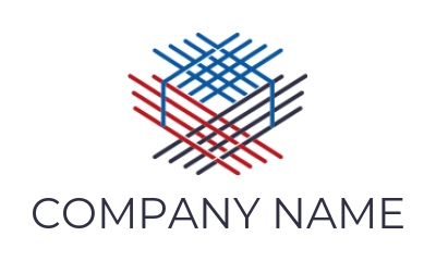 arts logo icon line art box in hexagon shape