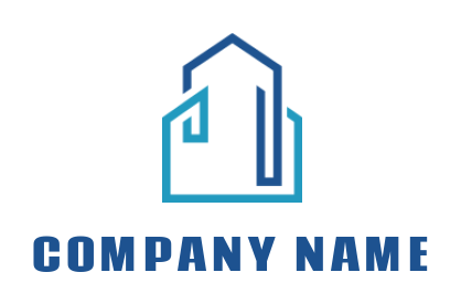 design a real estate logo line art building and house - logodesign.net