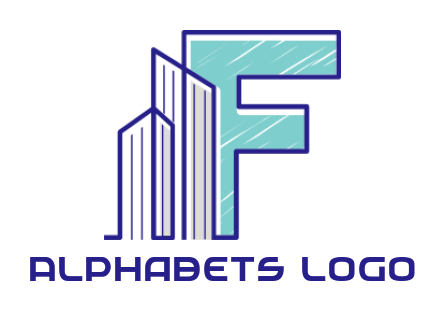 Design a Letter F logo building line art in letter F 