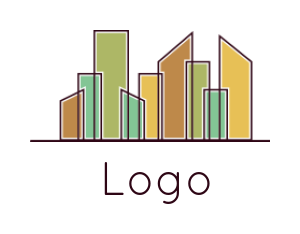 real estate logo icon line art building skyline