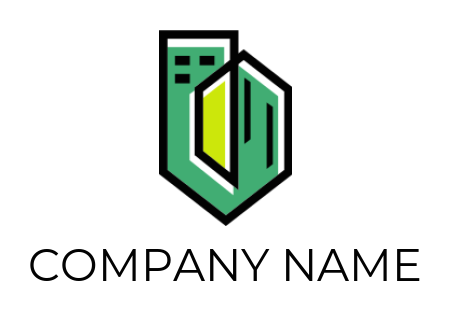 generate a real estate logo line art buildings