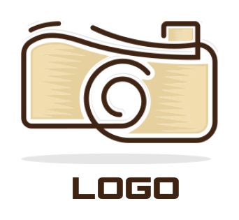 make a photography logo design line art camera