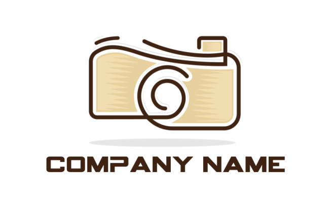 make a photography logo design line art camera
