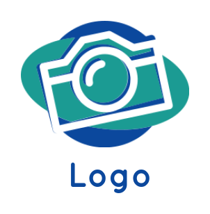 photography logo line art camera in ellipses