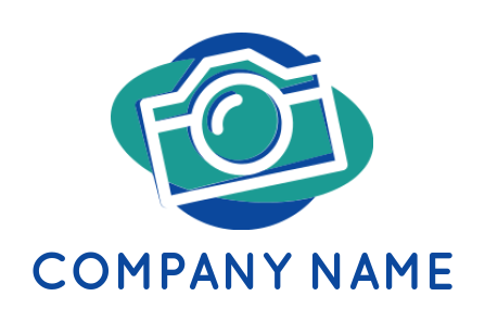 photography logo line art camera in ellipses