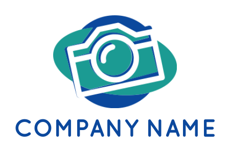 create a photography logo line art camera in ellipses - logodesign.net